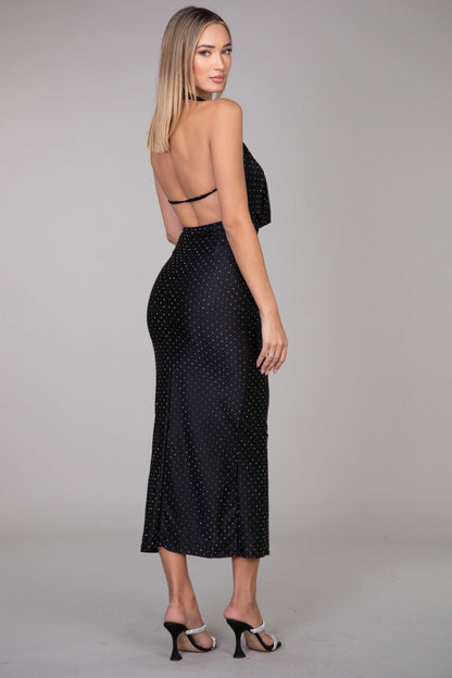 Brit & Boho™ I Mara Rhinestones with Open Back Maxi Dress Brit & Boho | Fashion & Boutique
