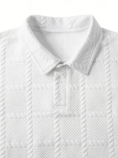 Brit & Boho™️ | Liam Casual Geometric Knit Polo Shirt Brit & Boho | Fashion & Boutique