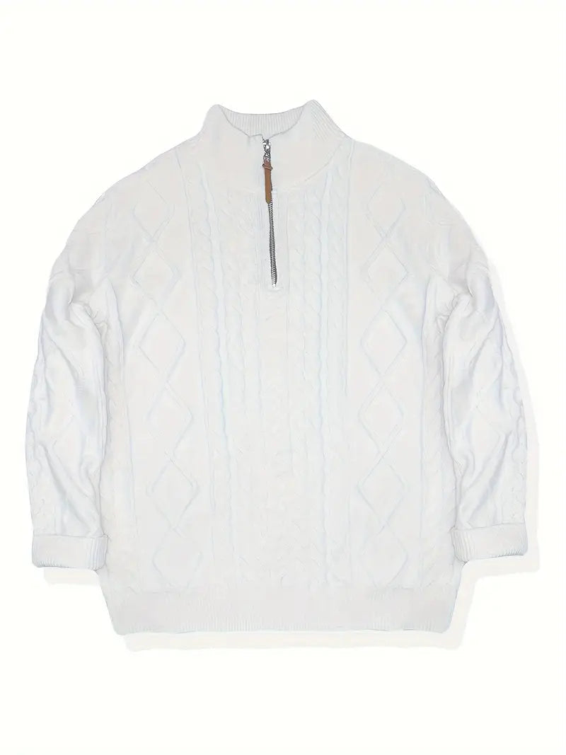 Brit & Boho™️ | Viscose Blend Knit Quarter Zip Brit & Boho | Fashion & Boutique
