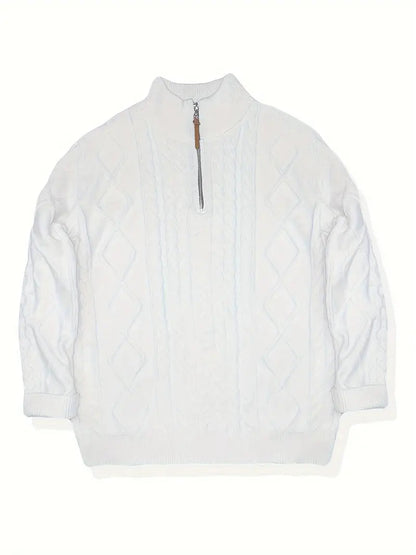 Brit & Boho™️ | Viscose Blend Knit Quarter Zip Brit & Boho | Fashion & Boutique