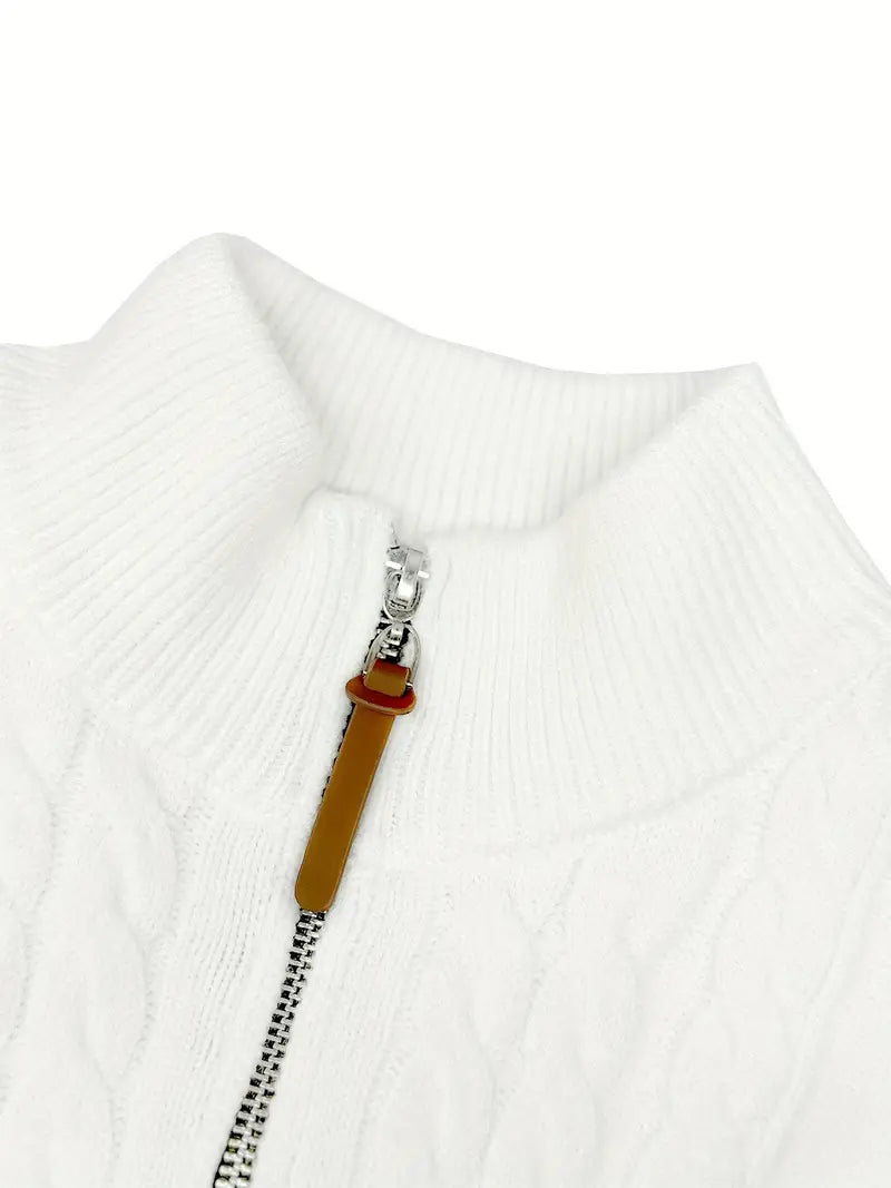 Brit & Boho™️ | Viscose Blend Knit Quarter Zip Brit & Boho | Fashion & Boutique