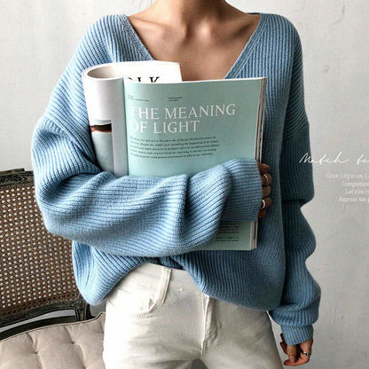 Brit & Boho™ I Kray V-Neck Solid Pullovers Knitted Tops Brit & Boho | Fashion & Boutique