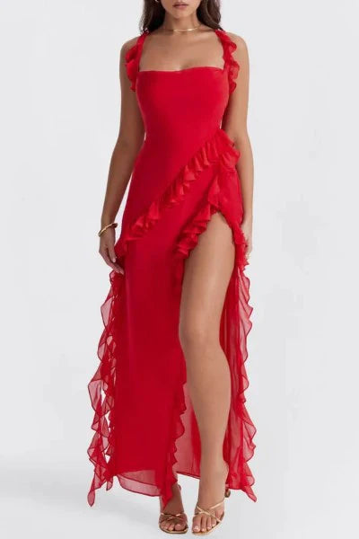 Brit & Boho™ I Sweet Apricot Ruffle Maxi Dress Brit & Boho | Fashion & Boutique